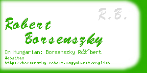 robert borsenszky business card